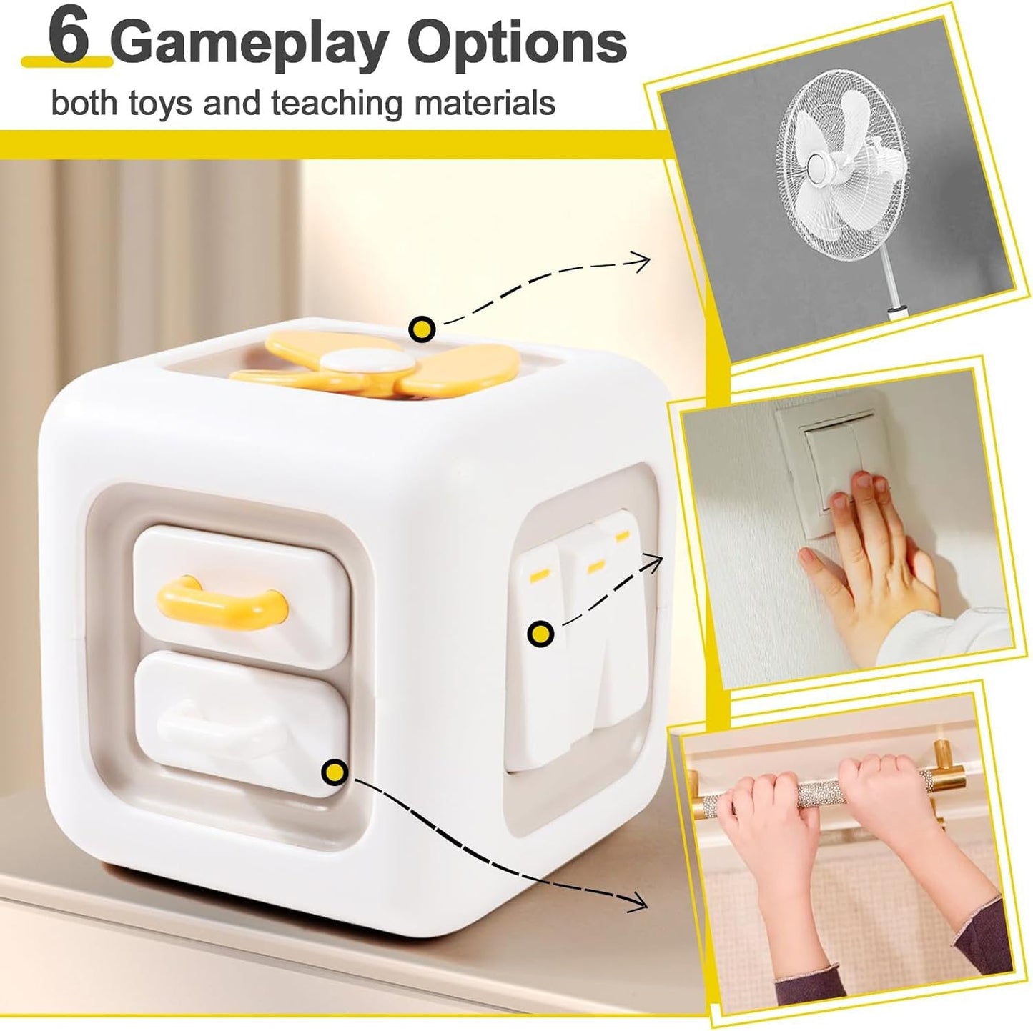 EduCube – Jouet Éducatif Sensoriel 6-en-1 pour Bébé