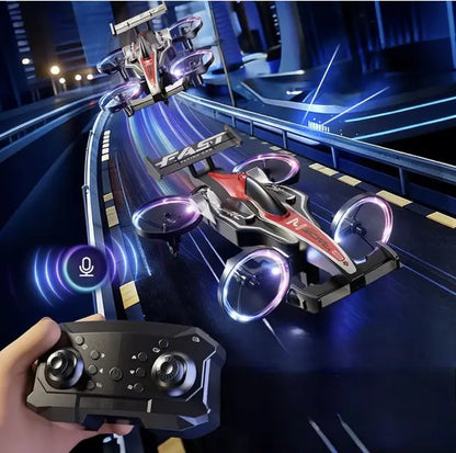 CarDron : Drone Télécommandé Voiture de Course Futuriste pour Enfants
