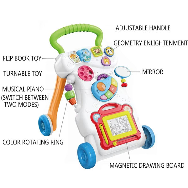 BabyStep 2-en-1 : Trotteur Évolutif avec Table de Jeux