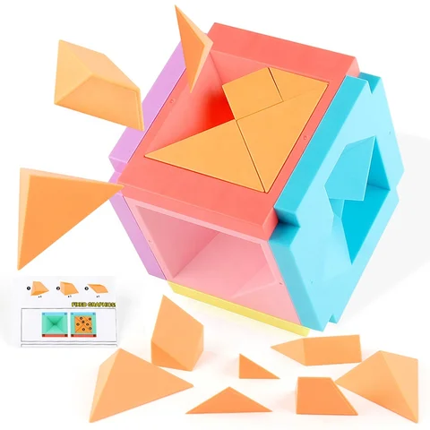 TriShape – Tangram 3D Éducatif en Formes Tridimensionnelles