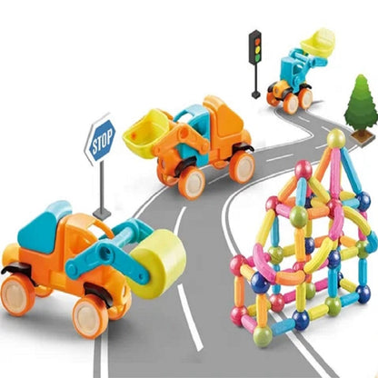 Magnetix – Camions de Construction Magnétiques 58 Pièces