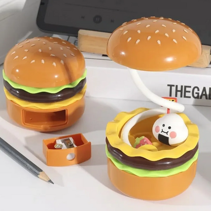GlowBurger – Lampe Rechargeable Ludique avec Taille-Crayon Intégré