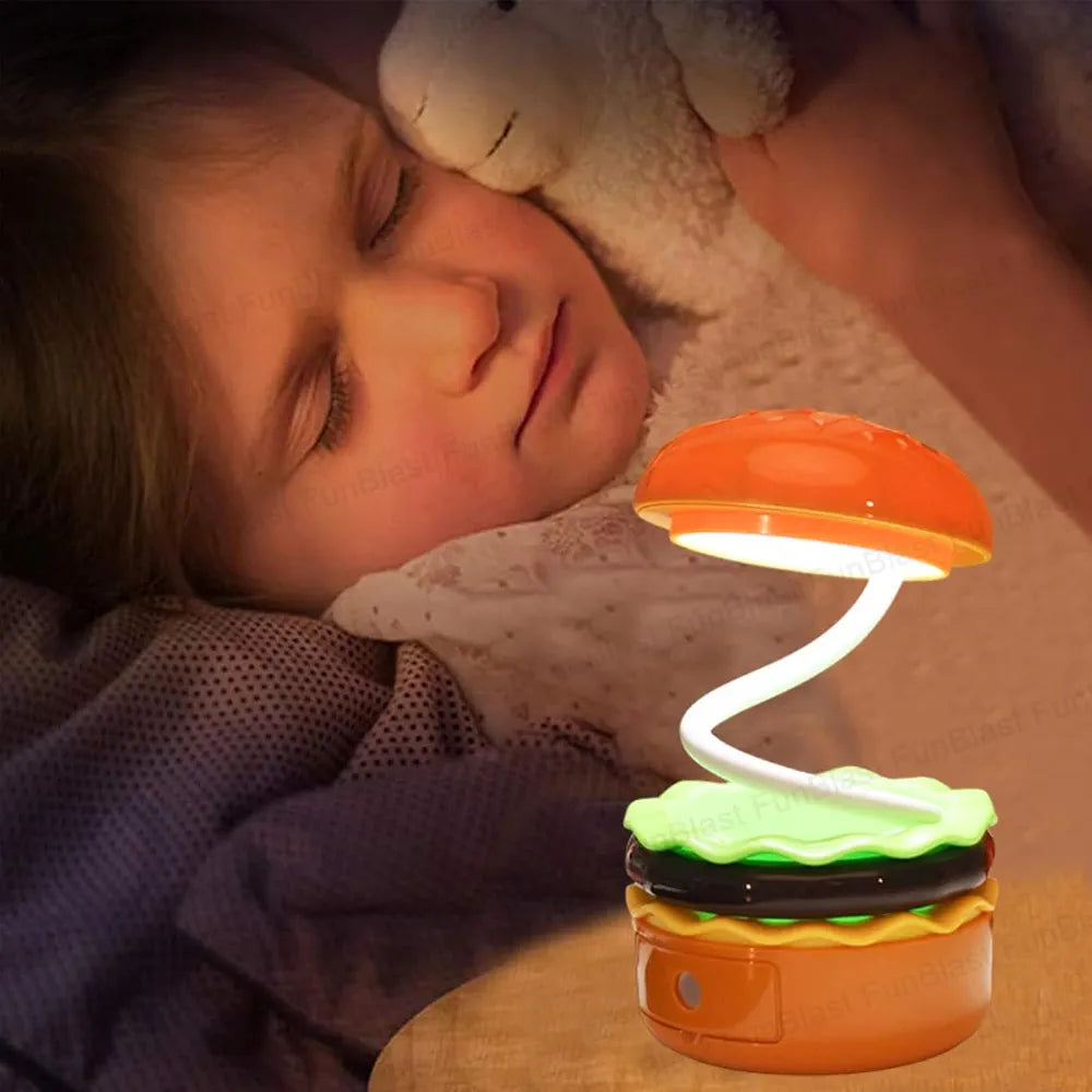 GlowBurger – Lampe Rechargeable Ludique avec Taille-Crayon Intégré