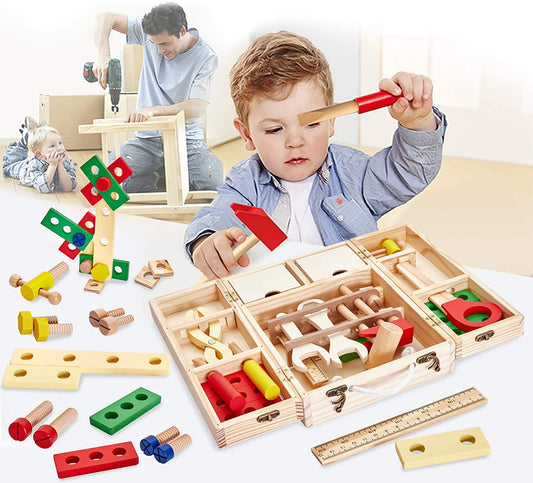 BOITE A OUTILS EN BOIS CARPENTER 43 Pièces - Kidcado magasin de jeu et jouet Maroc