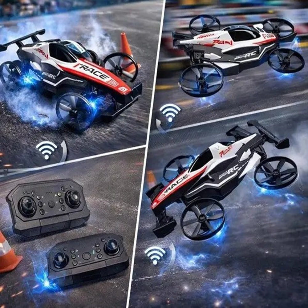 CarDron : Drone Télécommandé Voiture de Course Futuriste pour Enfants