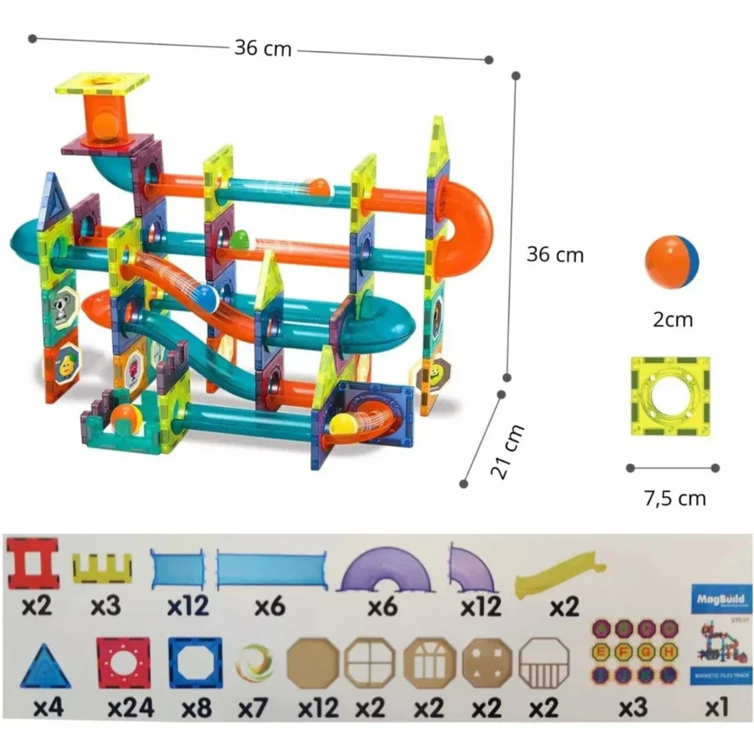 AlphaTiles : Le Coffret de Construction Magnetique 110 Pieces