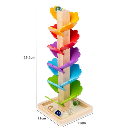 RainBloom Tower – Toboggan à Billes en Bois & Arbre Montessori