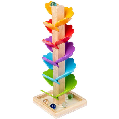 RainBloom Tower – Toboggan à Billes en Bois & Arbre Montessori