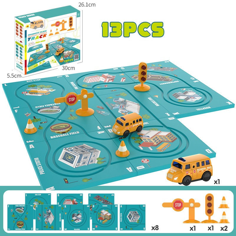 LogicRoad Builder – Puzzle Magnétique de Construction de Routes